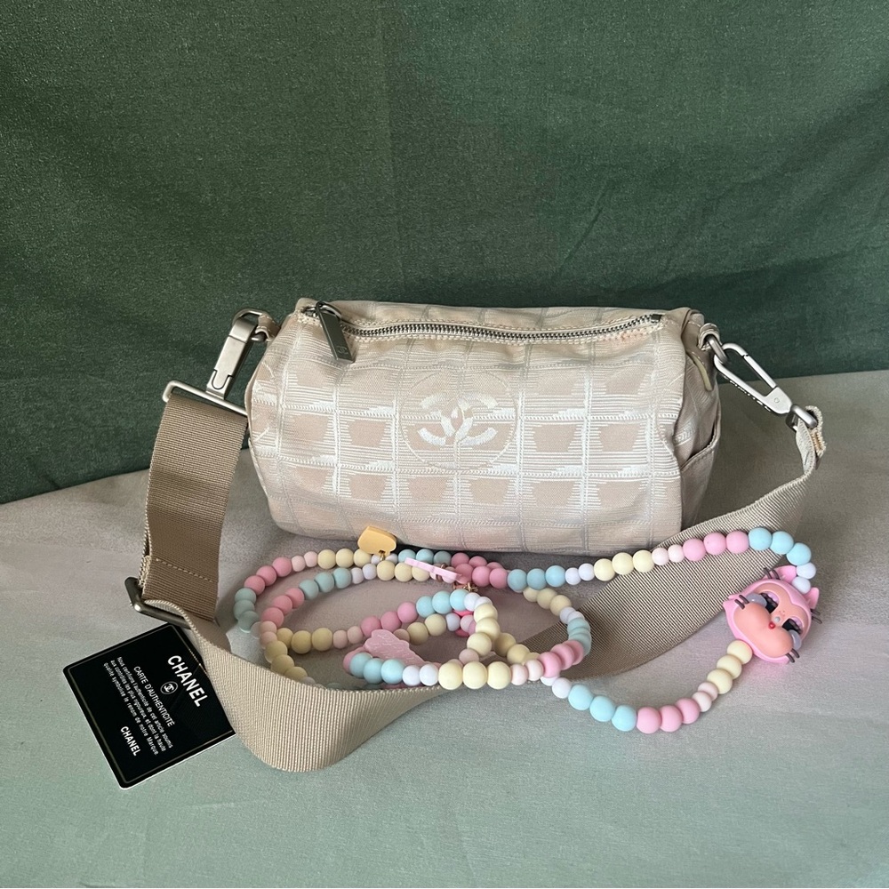 Chanel Travel Line Monogram Mini Bowler Fabric Shoulder Bag